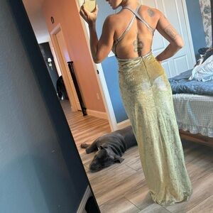 Vintage Cache backless formal gown